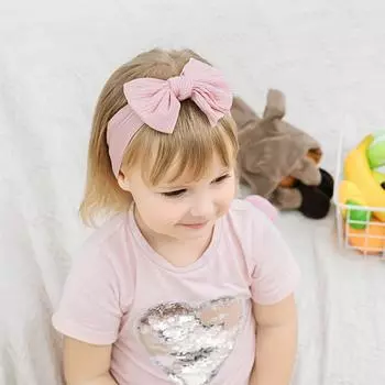 Детская повязка на голову с бантом для ребенка, головной убор с бантом, тюрбан с кабелем для детей, эластичная повязка на голову, детские аксессуары для волос