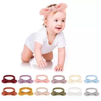 Детская повязка на голову с бантом для мальчиков и девочек, дышащая хлопковая повязка на голову с бантом, эластичный головной убор для малышей, универсальная повязка на голову с тюрбаном хаки