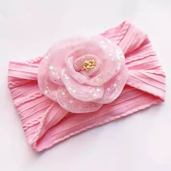 Детская повязка на голову с милым бантом для новорожденных девочек, мягкая эластичная детская повязка на голову, аксессуары для волос