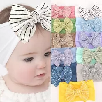 Детская повязка на голову, удобная в ношении, универсальная мягкая моющаяся невыцветающая повязка для волос с бантом для малышей, подарок на день рождения серый