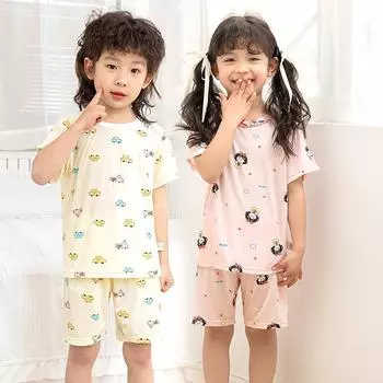 Детская повседневная домашняя одежда. Летняя домашняя одежда для девочек и пижамы с короткими рукавами для мальчиков. 110cm