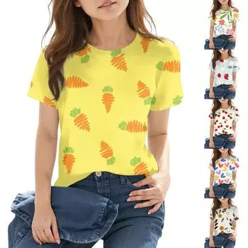 Детская повседневная футболка с короткими рукавами и круглым вырезом с принтом, модная 110 бежевый