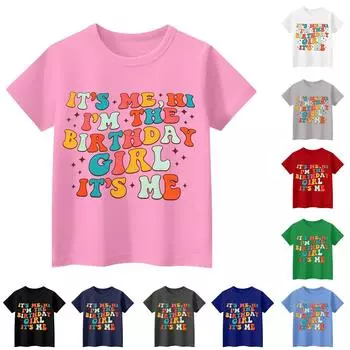 Детская повседневная футболка с короткими рукавами и круглым вырезом с принтом, модная 110 чёрный