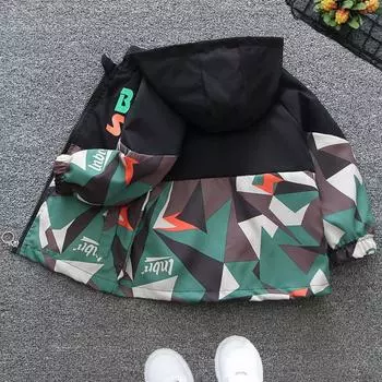 Детская повседневная камуфляжная куртка, весенняя ветровка для мальчиков 140 зелёный