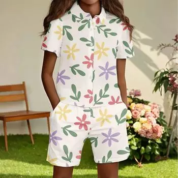 Детская повседневная модная рубашка на пуговицах и шорты 110