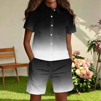 Детская повседневная модная рубашка на пуговицах и шорты 110