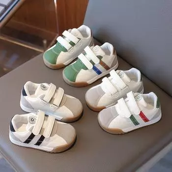 Детская повседневная обувь для малышей 2025 Весна Кроссовки для девочек Мягкая подошва Обувь для мальчиков 16 чёрный