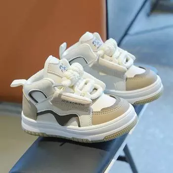 Детская повседневная обувь, модная нескользящая детская школьная теннисная обувь весна-осень, универсальная обувь для мальчиков и девочек, спортивная обувь для бега, мягкая 21 чёрный