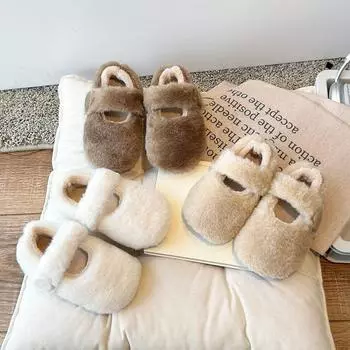 Детская повседневная обувь с круглым носком, модная, для мальчиков и девочек, простая хлопковая обувь на платформе, детская зимняя теплая простая обувь на плоской подошве, размер 21-30 21 бежевый