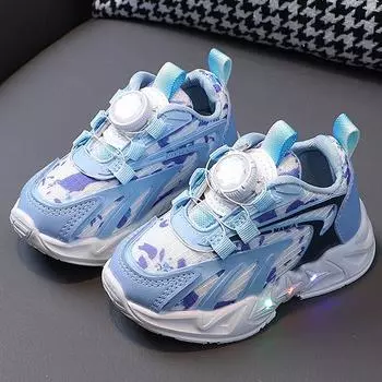 Детская повседневная обувь со светодиодной подсветкой для мальчиков и девочек, кроссовки с подсветкой, обувь для девочек, детские светящиеся спортивные кроссовки 21 чёрный