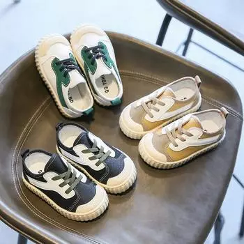 детская повседневная парусиновая обувь бисквитная обувь для девочек 21 yards/inner length 13.5cm чёрный