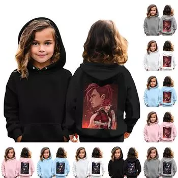 Детская повседневная толстовка с капюшоном и принтом 120