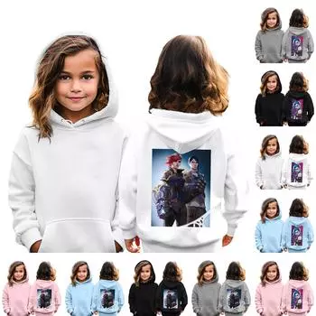 Детская повседневная толстовка с капюшоном и принтом 120