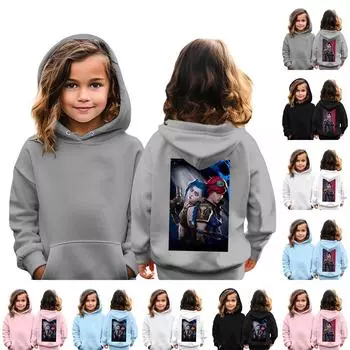 Детская повседневная толстовка с капюшоном и принтом 130