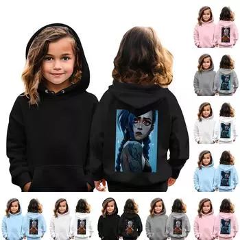 Детская повседневная толстовка с капюшоном и принтом 140