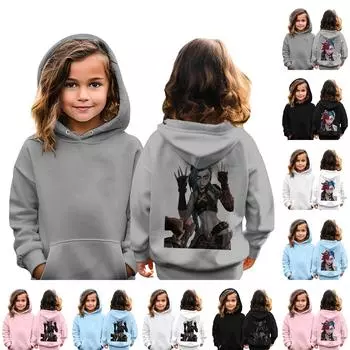 Детская повседневная толстовка с капюшоном и принтом 110