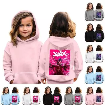 Детская повседневная толстовка с капюшоном и принтом 110 чёрный