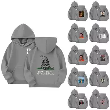 Детская повседневная толстовка с капюшоном и принтом 110 чёрный