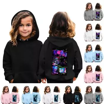 Детская повседневная толстовка с капюшоном и принтом 150