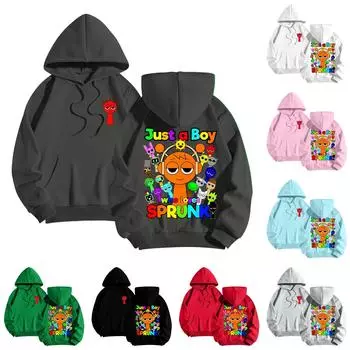 Детская повседневная толстовка с капюшоном и принтом 110 чёрный