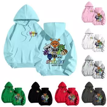 Детская повседневная толстовка с капюшоном и принтом 110 чёрный