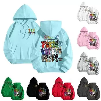 Детская повседневная толстовка с капюшоном и принтом 110 чёрный