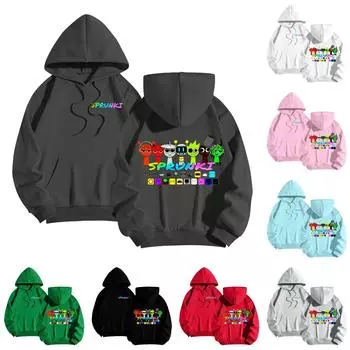 Детская повседневная толстовка с капюшоном и принтом 110 чёрный