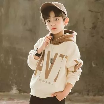 Детская повседневная толстовка с капюшоном на весну и осень, модная толстовка для мальчиков 120cm