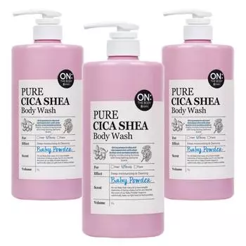 Детская присыпка для душа On the Body Pure Cica Shea с ароматом ши, 1 л, 3 шт.