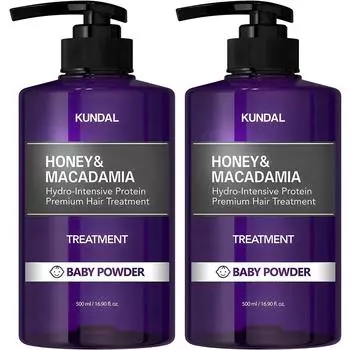 Детская присыпка для волос Kundal Honey & Macadamia с ароматом меда и макадамии, 500 мл, 2 шт.