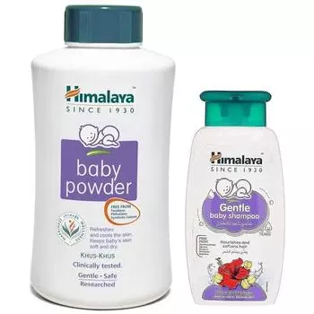 Детская присыпка Himalaya, 700 г и нежный детский шампунь (200мл)