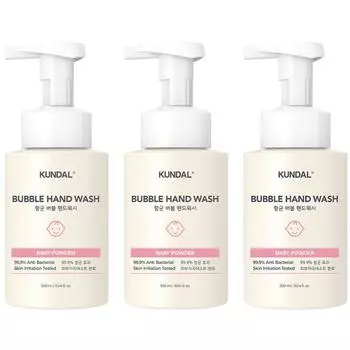 Детская присыпка Kundal Pure & Safe Bubble Handwish с ароматом, 300 мл, 3 шт.