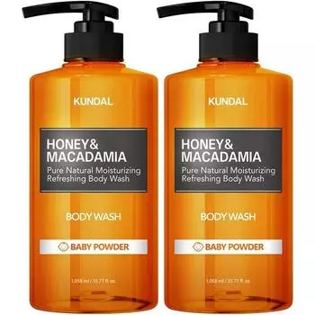 Детская присыпка Kundal Pure Wash, 1058мл, 2 корейских косметики