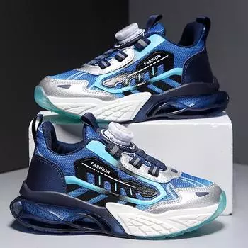 Детская противоскользящая износостойкая модная обувь с низким берцем для папы, уличная спортивная обувь, кроссовки и кроссовки 28 синий