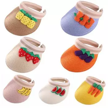 Детская пустая шляпа от солнца с фруктами, пляжная панама, милая бейсболка, летняя детская шляпа с солнцезащитным козырьком One Size