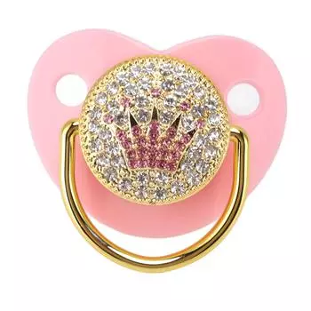 Детская пустышка Ультралегкая мягкая блестящая силиконовая пустышка для новорожденных на 6 лет?18 месяцев младенец розовый