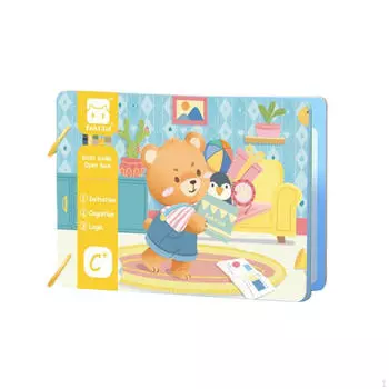 Детская ранняя развивающая книга для отрывания, простая в использовании сенсорная игрушка, интерактивная наклейка bear