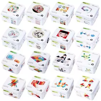 Детская развивающая дорожная железная головоломка в коробке, строительные блоки, детские развивающие игрушки для раннего развития для мальчиков и девочек разноцветный