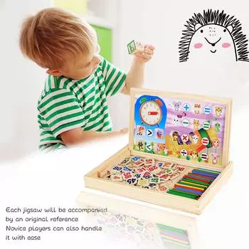 Детская развивающая магнитная головоломка Двусторонняя головоломка Доска для рисования 12.2X8.07X1.38 inches / (31X20.5X3.5 cm)