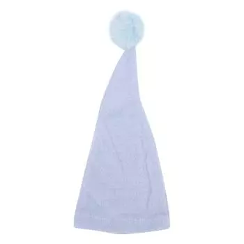 Детская реквизитная шапочка с длинным хвостом и помпоном для фотосессии новорожденных. Шапочка для фотосессии новорожденных для 0?1 месяц светло-синий