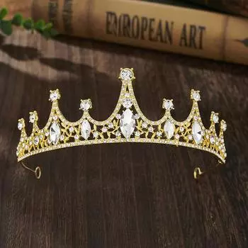 Детская розовая повязка на голову принцессы со стразами