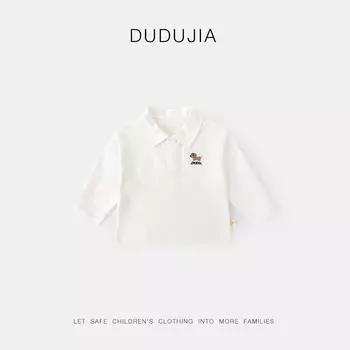 Детская рубашка поло с длинным рукавом от Dudu - Осенний стиль, топ для мальчиков 90cm