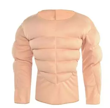 Детская рубашка с наполненными мышцами, аксессуары для костюмов на Хэллоуин, футболка с мускулистым человеком, косплей, искусственные мышцы груди, искусственный пресс L