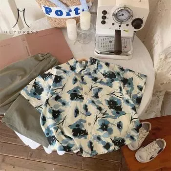 Детская рубашка с рисунком тушью в китайском стиле, модная летняя новая детская одежда, модные повседневные рубашки, топы 90