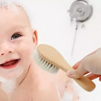 Детская щетка для ухода за детьми из натуральной шерсти, детская деревянная расческа, детская расческа, расческа для волос для новорожденных, массажер для головы