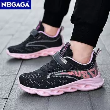 Детская сетчатая дышащая повседневная обувь для девочек, детские спортивные кроссовки для ходьбы, нескользящие кроссовки для студентов, размер 26-37 28