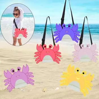 Детская сетчатая пляжная сумка, сумка для сбора ракушек, сумка для хранения игрушек с изображением краба, ракушка, аксессуары для плавания с регулируемой регулировкой фиолетовый