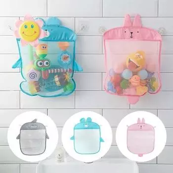 Детская сетчатая сумка для ванной комнаты, игрушечная сумка для ванной, детский мультяшный милый игрушечный гамак, водонепроницаемая сетчатая сумка для хранения 1PCS серый