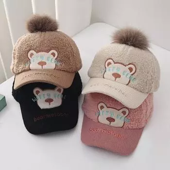Детская шапка Детские бейсбольные кепки Мультяшная шапка с медведем