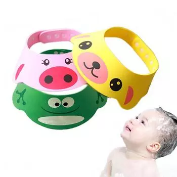 Детская шапка для купания детей в шапочке для шампуня Barhub, детская шапочка для душа с изображением животных, козырек для купания